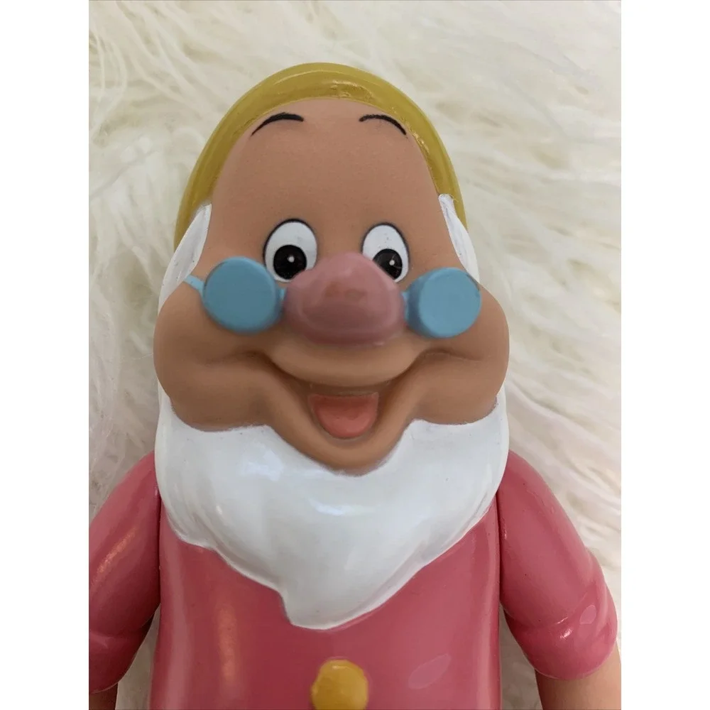 Doc Disney Snow White Seven Dwarfs Figurine Vinyl Rubber Plastic Collectible 6